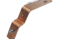 Solid copper busbar with pressed-in bolts and pin