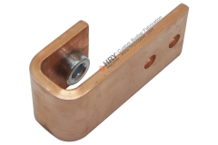 Solid copper busbar with pressed-in nut