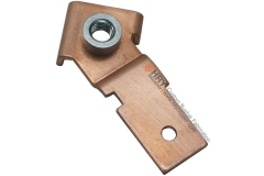 Solid copper busbar with pressed-in nut